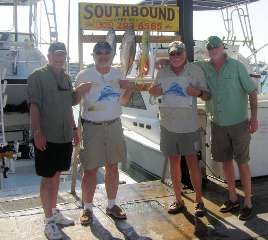 end of the day in Key West fishing on Charter Boat Southbound from Charter Boat Row Key Wes