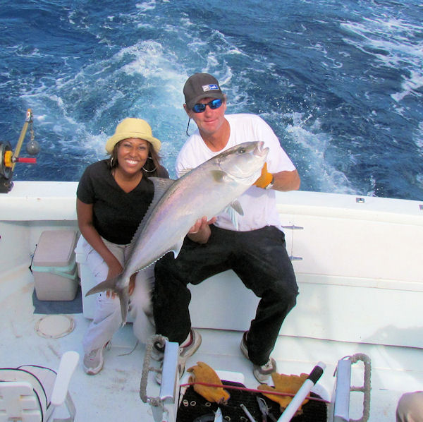 Amberjack caught and released fishing in Key West on Charter Boat Southbound from Charter Boat Row Key West