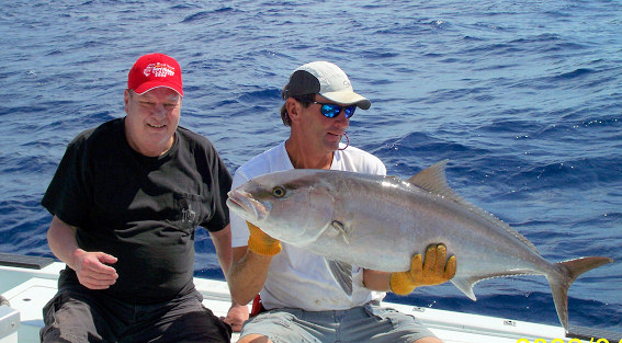 Amberjack caught and released fishing in Key West Florida on charter boat Southbound
