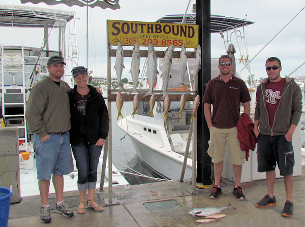 Mackerels and Yellow Tail Snapper caught fishing Key West on charter boat Southbound from Charter Boat Row Key West