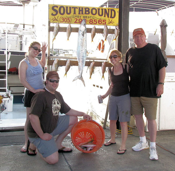 Snappers and a nice Kingfish caught fishing Key West on charter boat Southbound from Charter Boat Row Key West