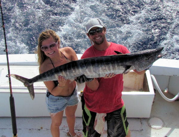 35 lb Wahoo caught in Key West fishing on charter boat Soutbhbound from Charter Boat Row Key West