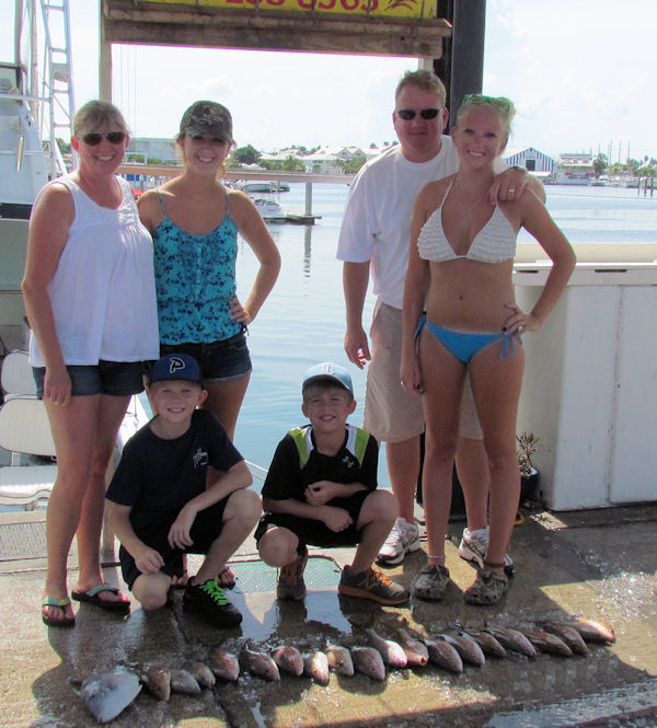Snappers caught in Key West fishing on charter boat Southbound from Charter Boat Row