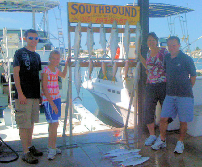 Mackerels and Yellow Tail Snapper caught in Key West fishing on Key West Charter Boat Southbound From Charter Boat Row Key West