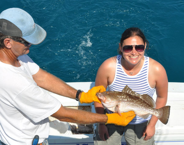 Grouper caught and released fishing Key West on charter boat Southbound from Charter Boat Row Key West