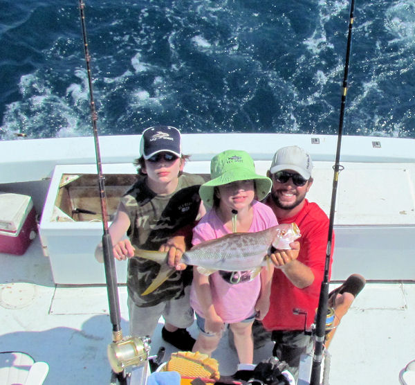 very large Yellow tail snapper caught in Key West fisihing on charter boat Southbound from Charter Boat Row, Key West Florida