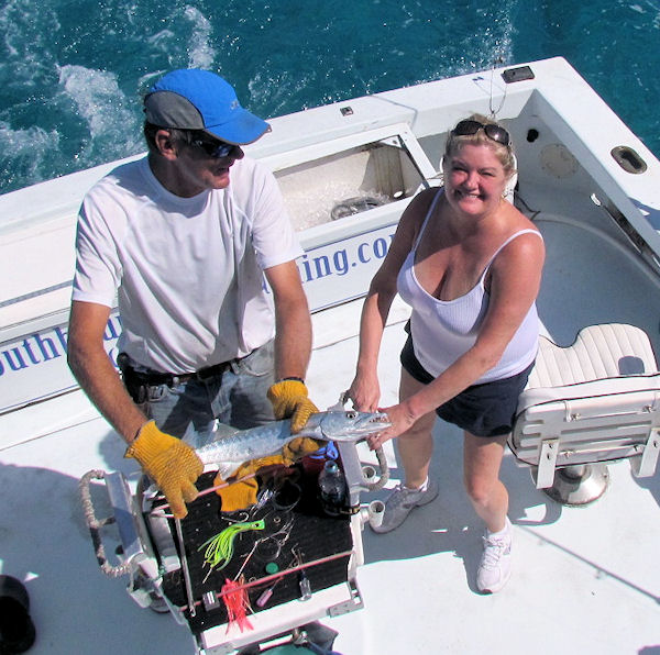 Barracuda caught and released fishing Key West on charter boat Southbound from Charter Boat Row Key West