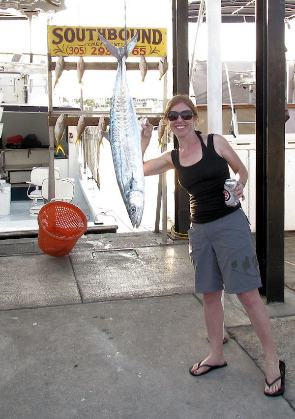 a nice Kingfish caught fishing Key West on charter boat Southbound from Charter Boat Row Key West