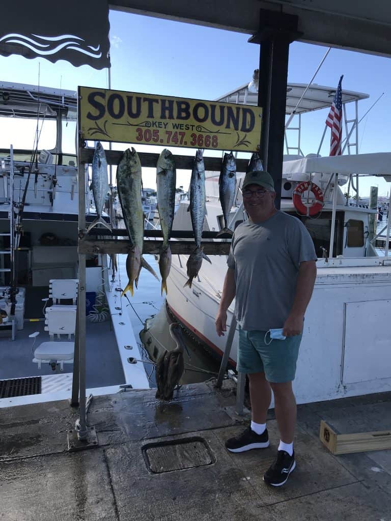 Dolphin, mackerel and snapper caught in Key West fishing on charter boat Southbound