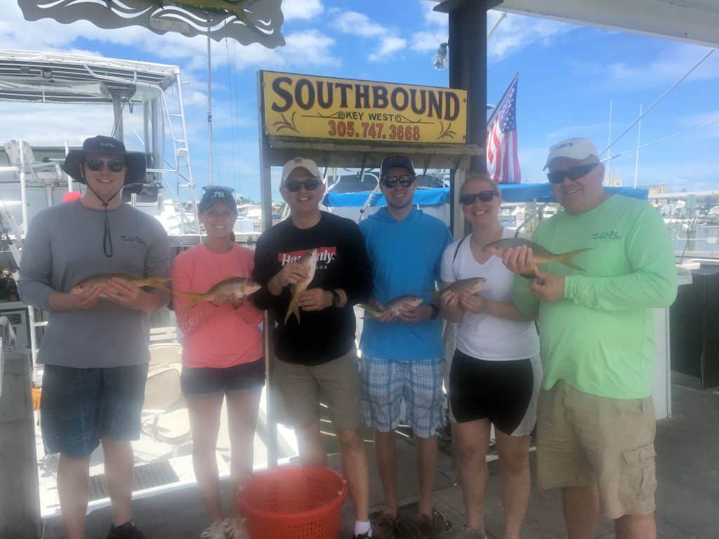 Yellowtail snapper for dinner on the reef in Key West Florida