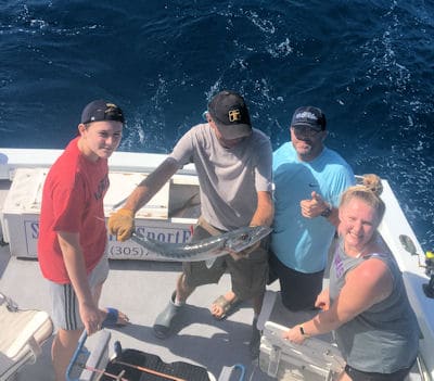 Big barracuda released in Key West fishing on Charter boat Southbound