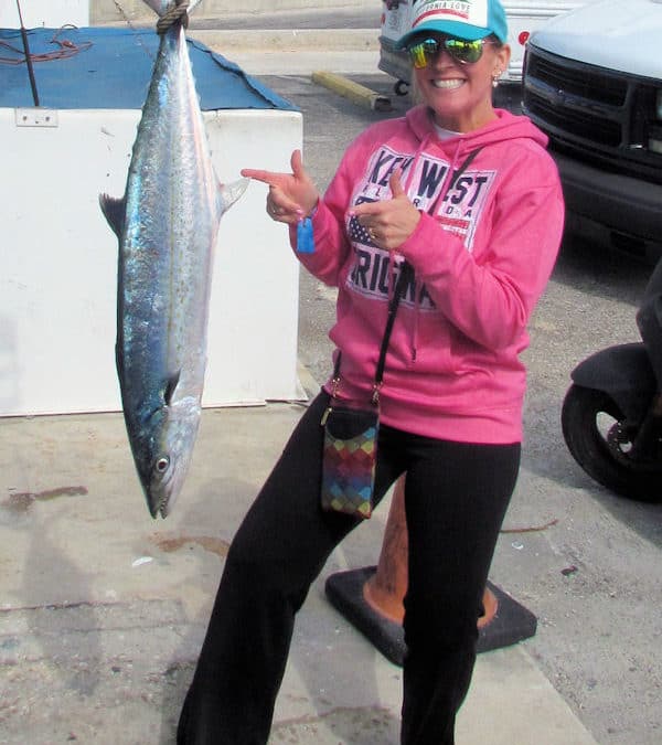 Huge Cero mackerel caught on reef fishing trip with Sothbound Sportfishing in Key West Florida