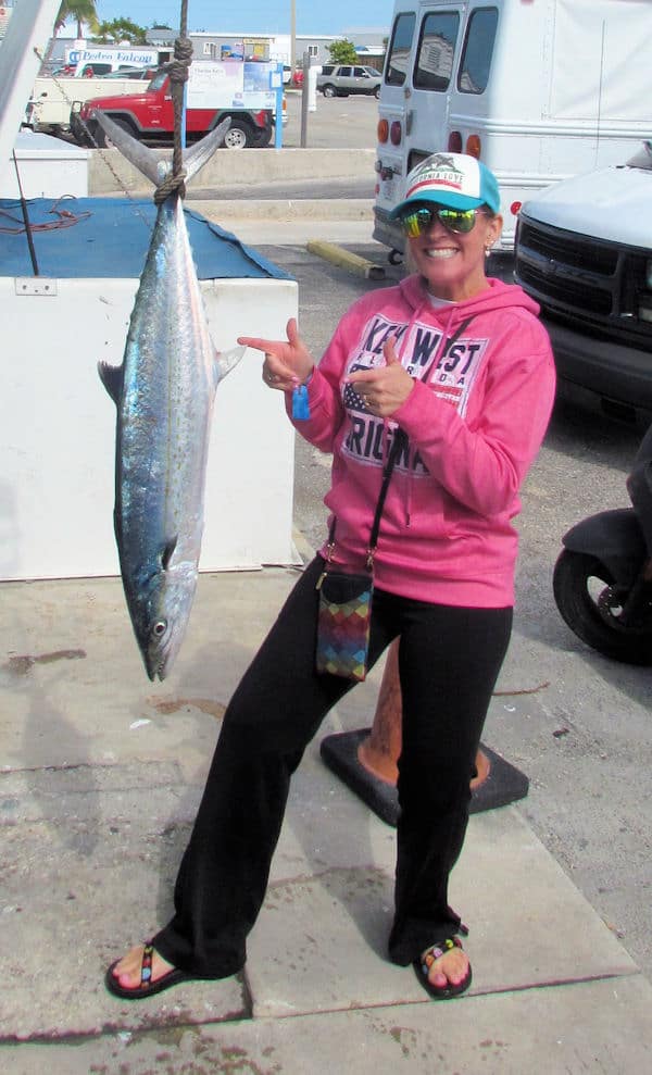 Huge Cero mackerel caught on reef fishing trip with Sothbound Sportfishing in Key West Florida