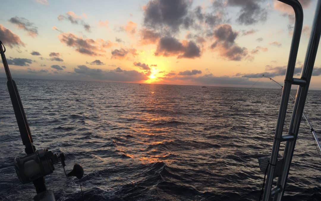 Sunrise on the water heading out fishingin Key West Florida