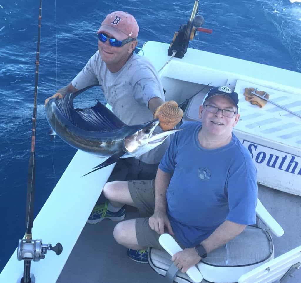 Sailfish caught and released in Key West fishing on charter boat Southbound
